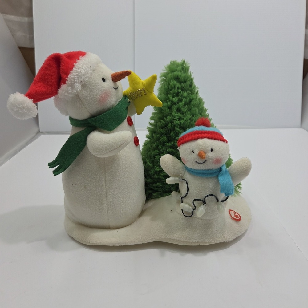 Hallmark 2021 Tangled Up in Christmas Singing Animated Snowmen Plush Lights Wrks